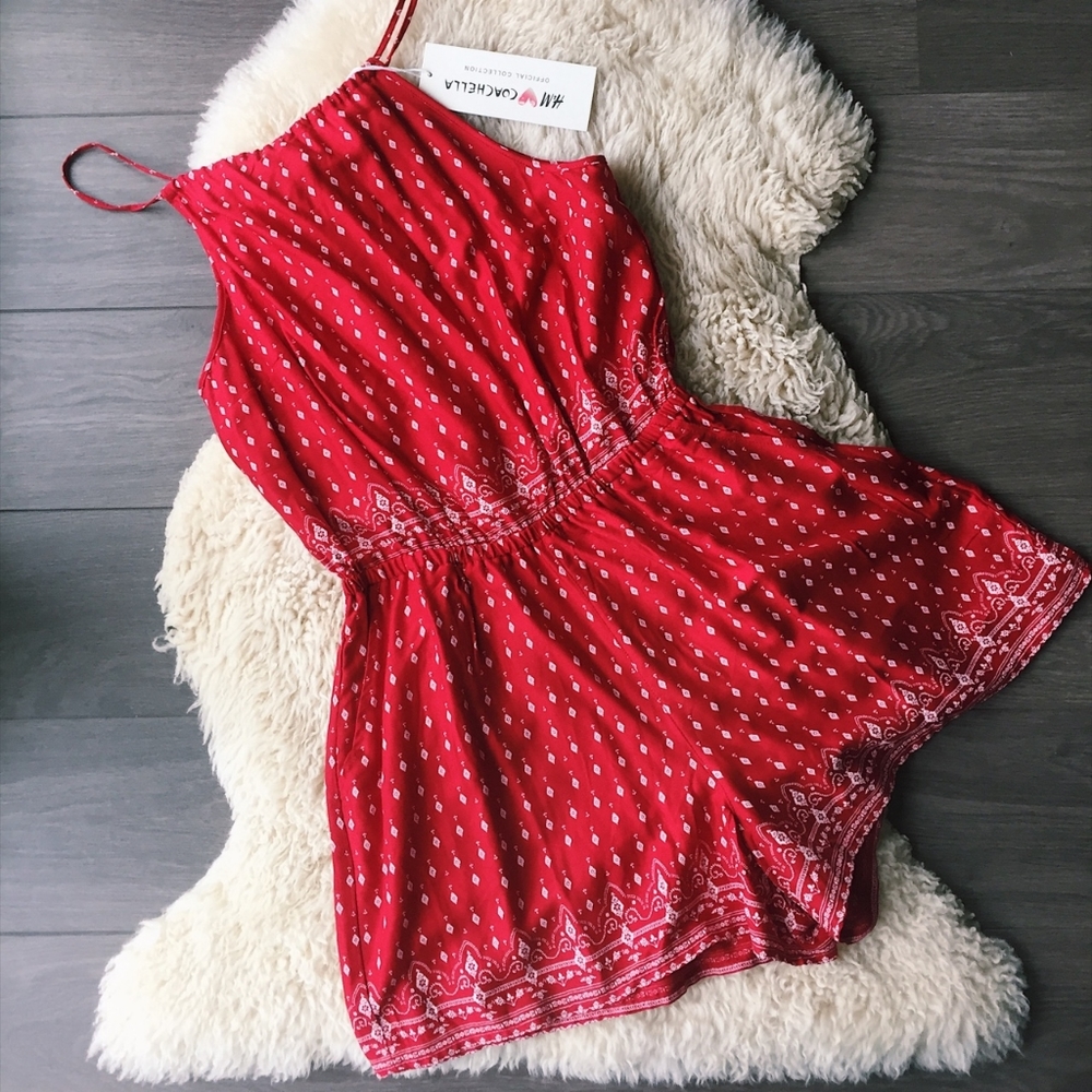 H&M Coachella Red Romper